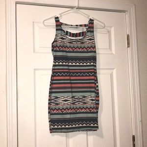 Spring abstract mini dress